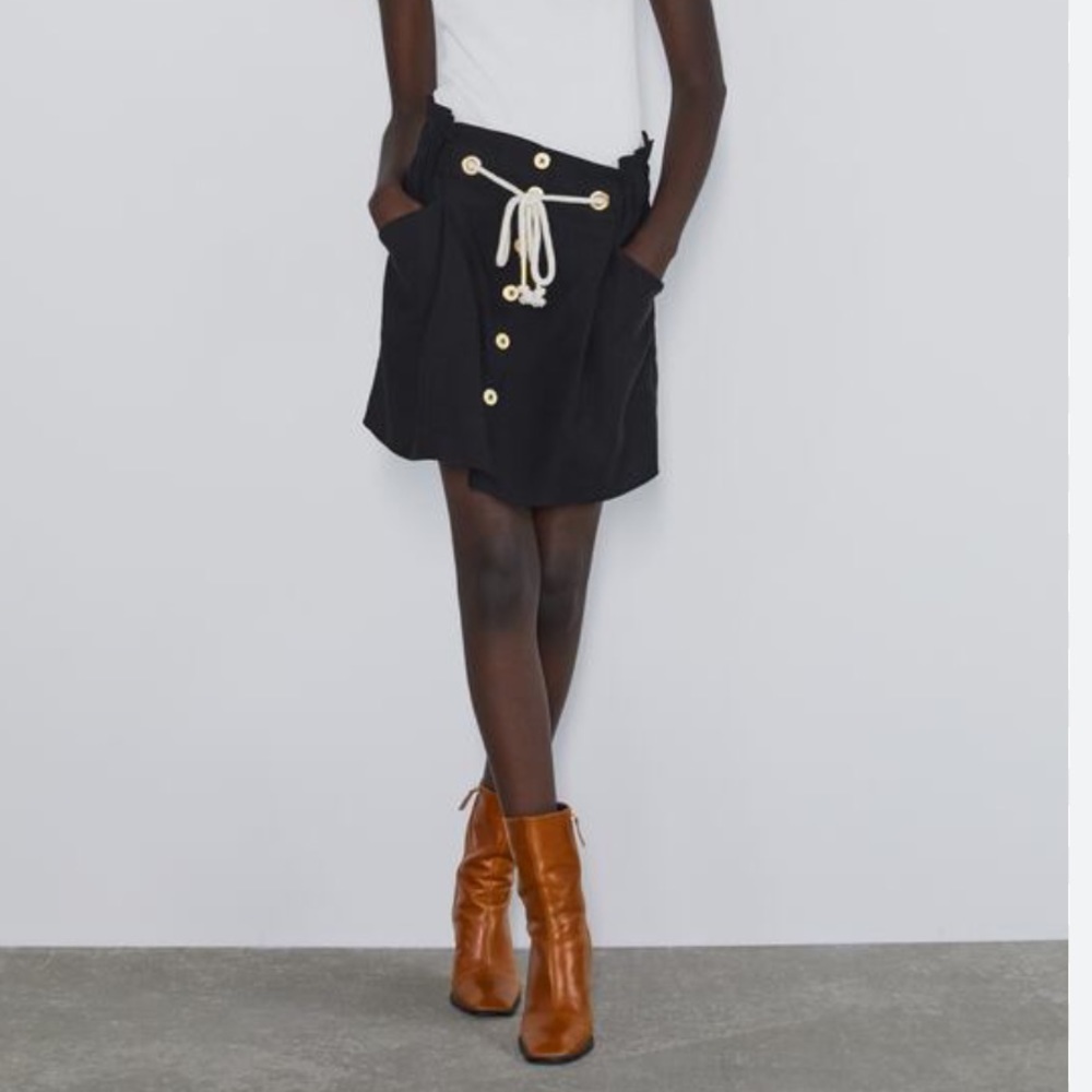 Zara MINI SKIRT WITH ROPE BELT